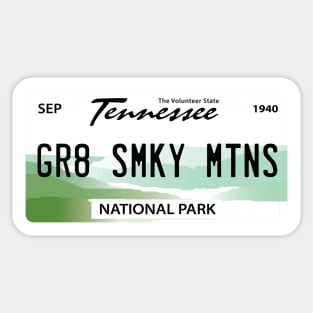 Great Smoky Mountains - TN License Plate Sticker